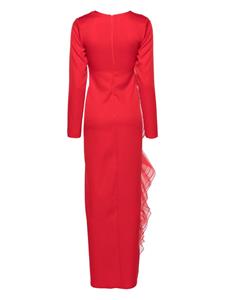 Ana Radu ruffled long-sleeve gown - Rood