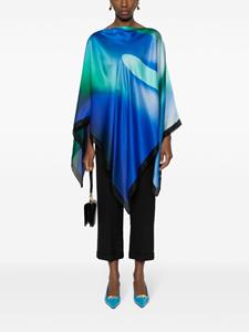 Giorgio Armani gradient effect silk poncho - Blauw