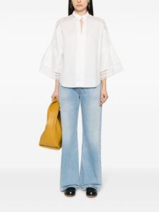 Ermanno Scervino lace-trimmed linen blouse - Wit