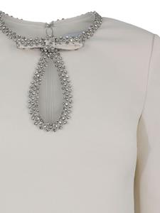 Self-Portrait crystal-embellished crepe blouse - Beige