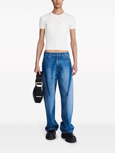 Dion Lee Shrunken rivet-detail T-shirt - Wit