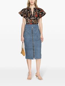 Ulla Johnson Klara floral-motif top - Zwart