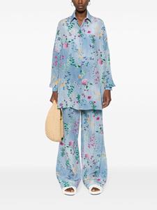Ermanno Scervino all-over floral-print trousers - Blauw