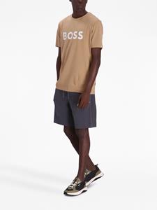 BOSS T-shirt met logoprint - Beige
