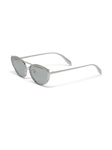 Alexander McQueen Eyewear logo-engraved round-frame sunglasses - Zilver
