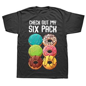 Kukebang Bekijk mijn sixpack donut grappige gym t-shirts zomer stijl streetwear korte mouw verjaardagscadeaus t-shirt herenkleding