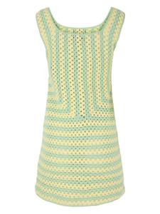 STAUD Psychedelic crochet-knit dress - Groen