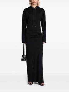 Dion Lee cut-out gathered hooded maxi dress - Zwart