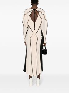 Victoria Beckham colour-block crepe maxi dress - Zwart