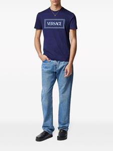 Versace Katoenen T-shirt met logoprint - Blauw
