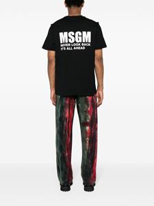 MSGM slogan-print cotton T-shirt - Zwart