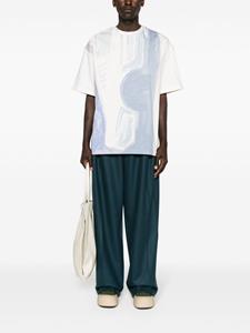 Jil Sander Liquid-print cotton T-shirt - Wit