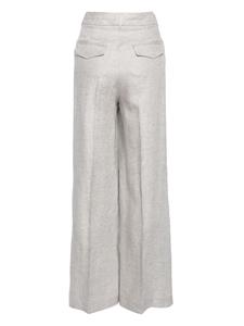 Peserico high-waist palazzo linen trousers - Grijs