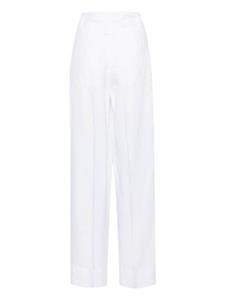 Peserico high-waist wide-leg linen trousers - Wit
