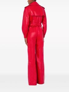 Moschino nappa-leather double-breasted jumpsuit - Rood