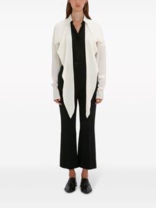 Victoria Beckham straight-point collar silk blouse - Beige