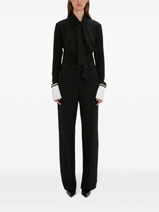 Victoria Beckham pleat-detail silk blouse - Zwart