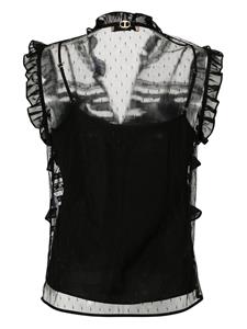 TWINSET floral-lace sleeveless blouse - Zwart
