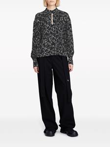 Proenza Schouler abstract-pattern print button-fastening blouse - Zwart