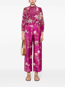 Pierre-Louis Mascia bib-collar floral shirt - Roze