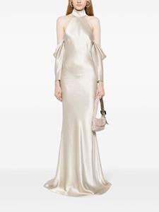 Michelle Mason Maxi-jurk met halternek - Beige