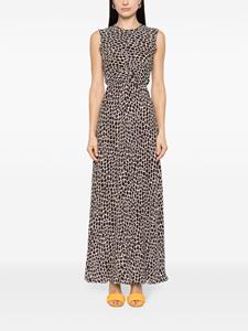 MSGM Maxi-jurk met girafprint - Bruin