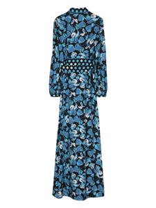 DVF Diane von Furstenberg Joshua maxi-jurk met bloemenprint en stippen - Blauw