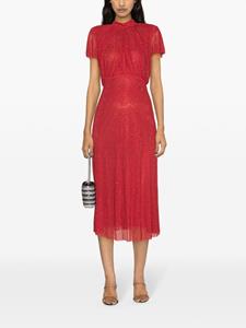 Self-Portrait rhinestoned mesh-design maxi dress - Rood