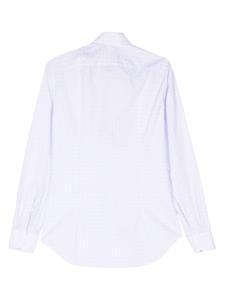 Canali grid-pattern cotton shirt - Blauw