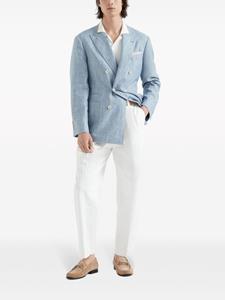 Brunello Cucinelli contrasting-trim cotton shirt - Wit
