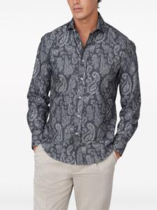 Brunello Cucinelli paisley-print cotton shirt - Zwart