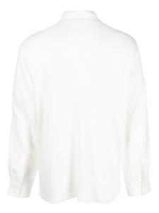 Isabel Benenato flap-pocket panelled linen shirt - Wit