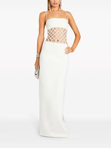 Retrofete Solene maxi-jurk met uitgesneden details - Wit