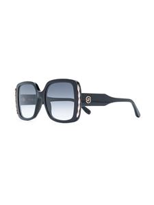 Elie Saab oversized vierkante zonnebril - Zwart