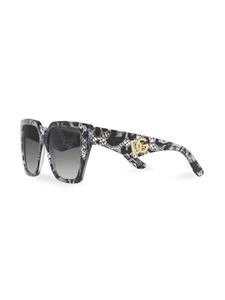 Dolce & Gabbana Eyewear lace-print square-frame sunglasses - Zwart
