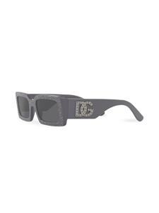 Dolce & Gabbana Eyewear crystal-embellished rectangle-frame sunglasses - Grijs