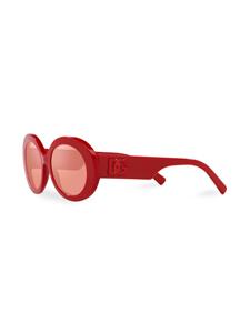 Dolce & Gabbana Eyewear logo-embossed round-frame sunglasses - Rood