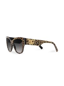 Dolce & Gabbana Eyewear leopard-print butterfly-frame sunglasses - Bruin