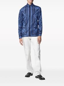 Versace Barocco-print silk shirt - Blauw
