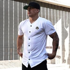 Muscleguys Men's Oversized Cardigan T shirt Solid Color Gym Clothing Bodybuilding Fitness Loose Sports T-shirt Streetwear Hip Hop Tee shirt