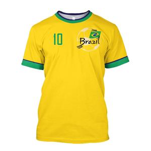 Muzi clothing Brazilië Jersey Heren T-shirt Braziliaanse Vlag Team Shirt O-Hals Oversized Korte Mouw Heren Kleding Top Trend