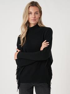 REPEAT cashmere Cashmere trui met franje