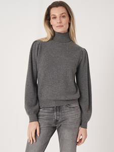 REPEAT cashmere Fijn gebreide cashmere trui met hoge kraag