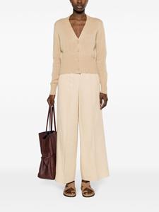 Fabiana Filippi high-waist linen blend trousers - Beige
