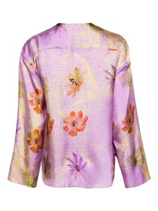 Odeeh floral-print silk blouse - Paars