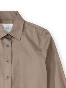 Closed long-sleeve satin cotton shirt - Bruin