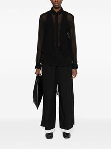 Yohji Yamamoto drawstring wide-leg trousers - Zwart