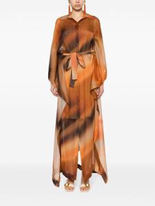 Alberta Ferretti ombré-print maxi dress - Bruin