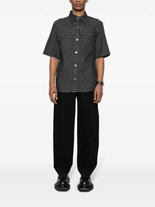 Balmain monogram-jacquard cotton shirt - Zwart