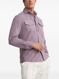 Brunello Cucinelli spread-collar cotton shirt - Paars